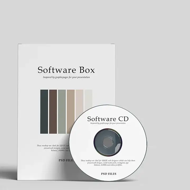 Traditional tuck-end software boxes with glossy UV coating for retail branding