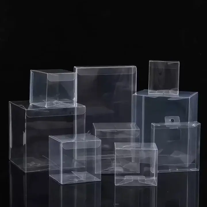 Transparent PET/PVC plastic boxes for retail product visibility