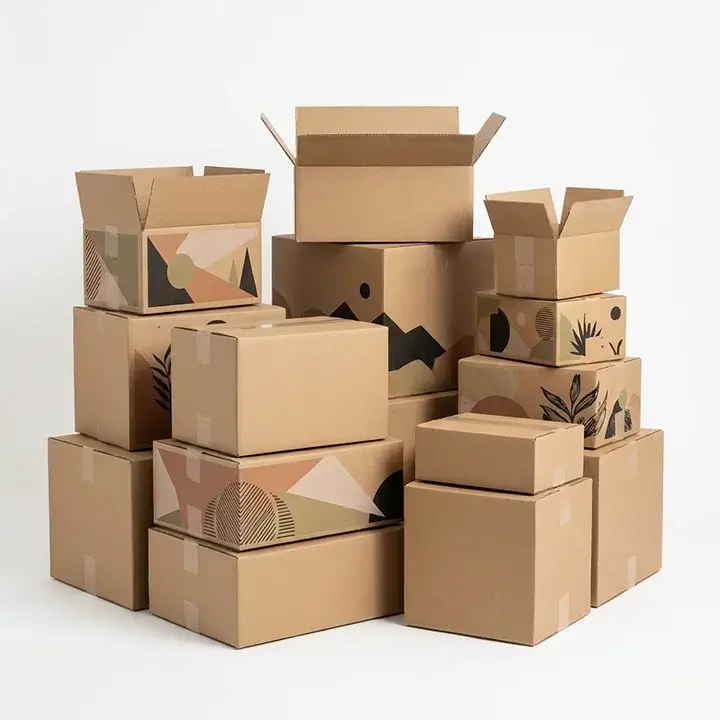 Durable corrugated shipping boxes with custom printed branding for secure product delivery