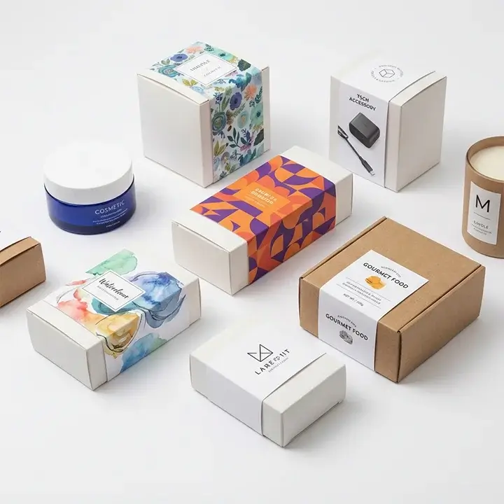 Custom printed box sleeves with vibrant designs for retail packaging and gift boxes