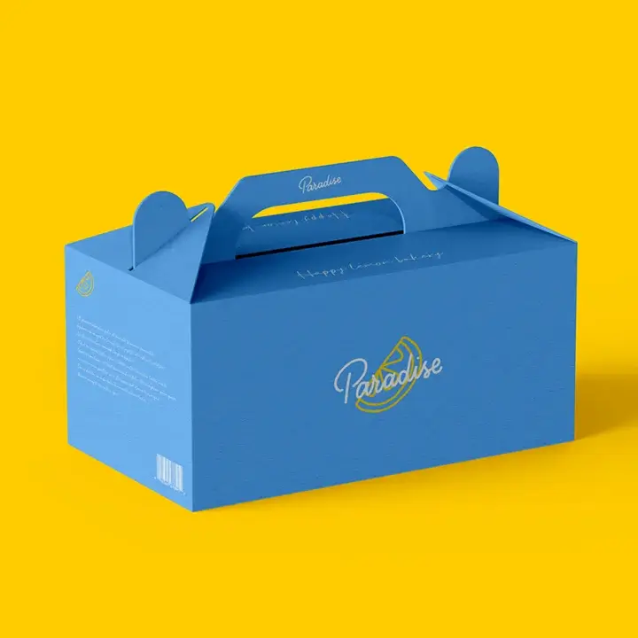 Large sturdy cake boxes with handles and clear window for bakery presentation