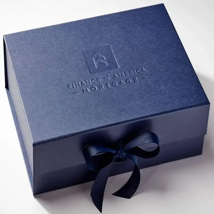 Custom debossed boxes featuring a depressed 3D logo effect