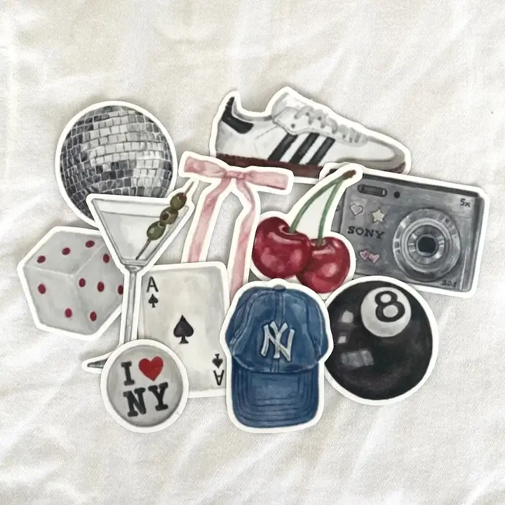 Waterproof custom-shaped vinyl stickers for branding