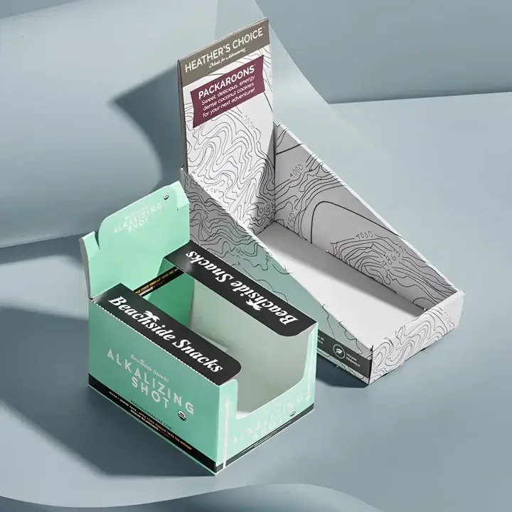 Custom printed cardboard counter display box for retail products
