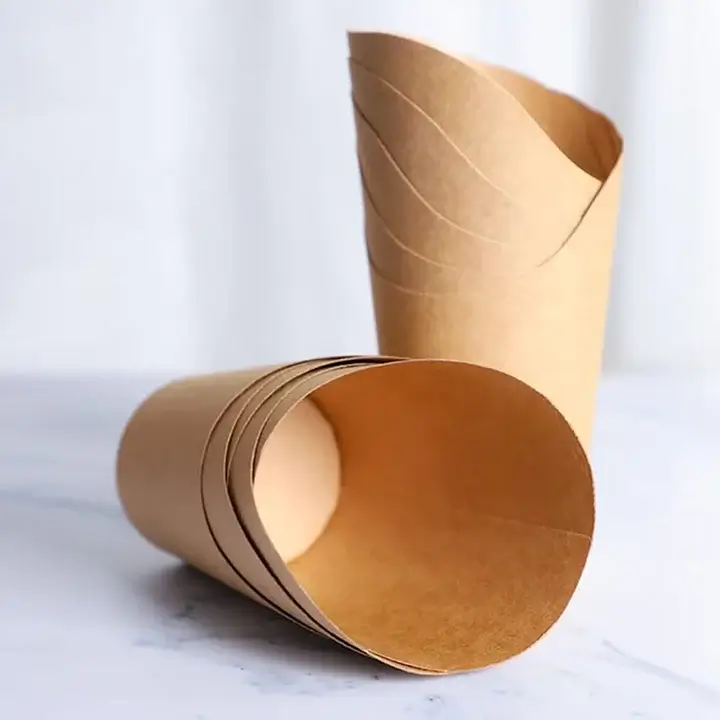 Open-top paper snack cups for french fries and appetizers