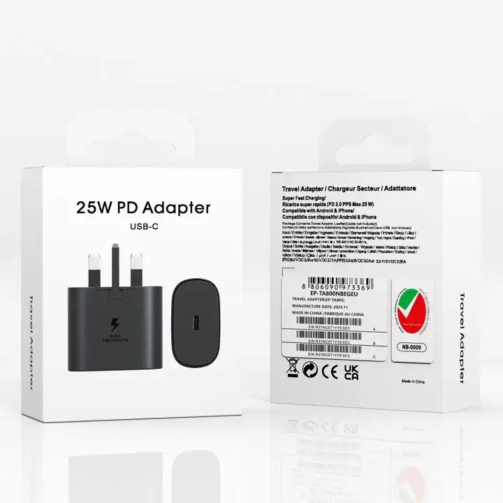 Sturdy cardboard adaptor packaging boxes with custom hanging tab for retail display