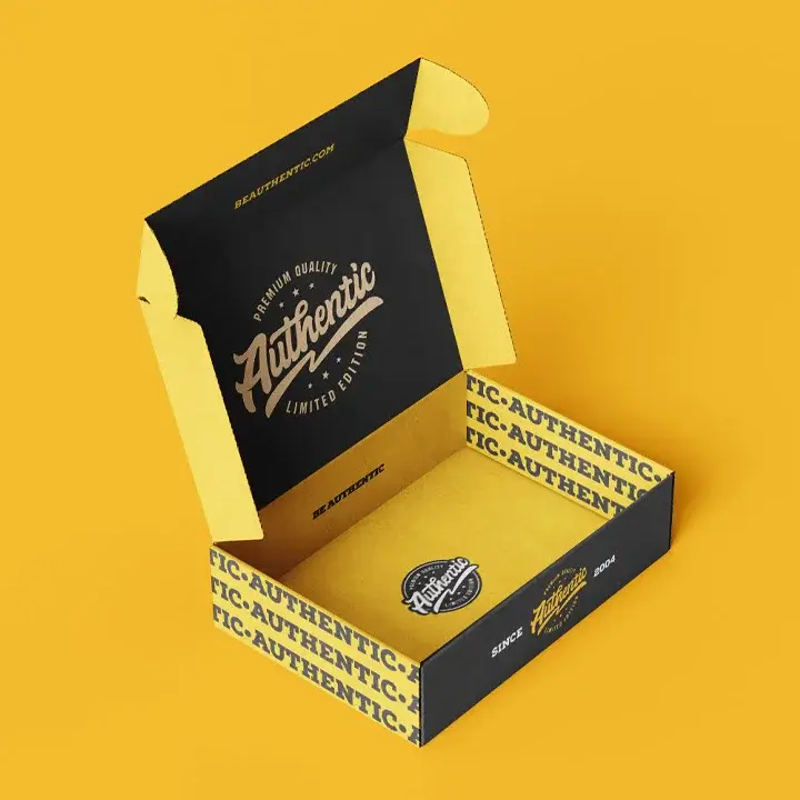 Branded double-sided mailer boxes with custom interior printing and logo