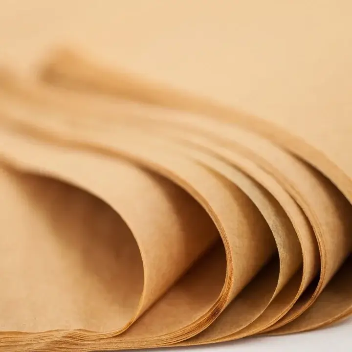 Natural brown unbleached tissue paper made from 100 percent compostable and recycled materials