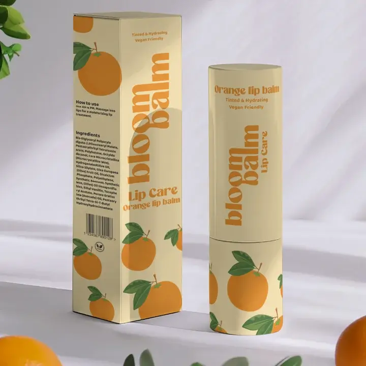 Small eco-friendly lip balm boxes made from recyclable cardstock