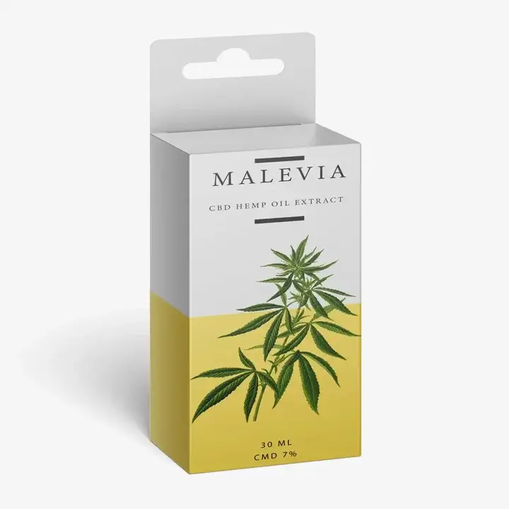 Large hemp oil display boxes for retail shelves with custom die-cut headers