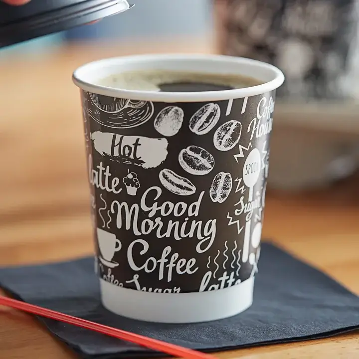 Heat-insulated double-wall paper cups for hot beverages