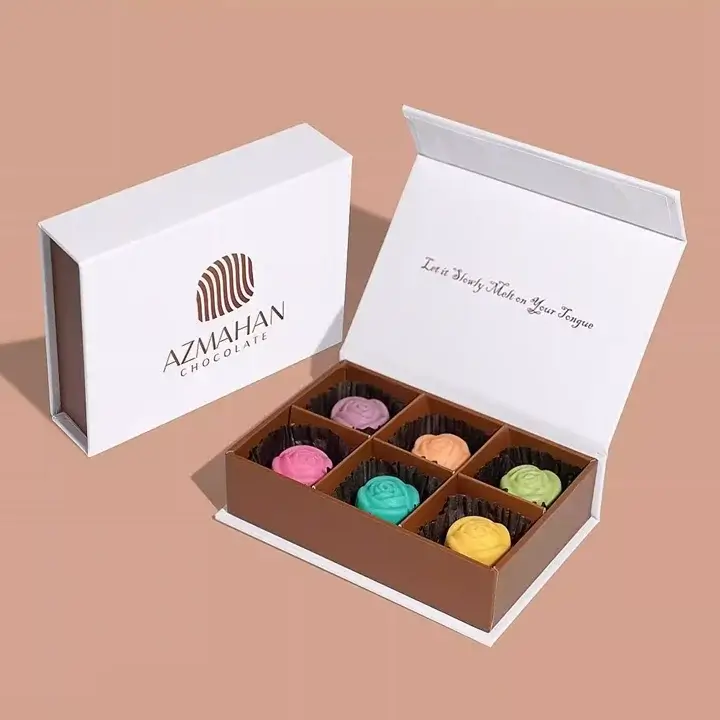 Luxury chocolate gift boxes with dividers and elegant magnetic closure