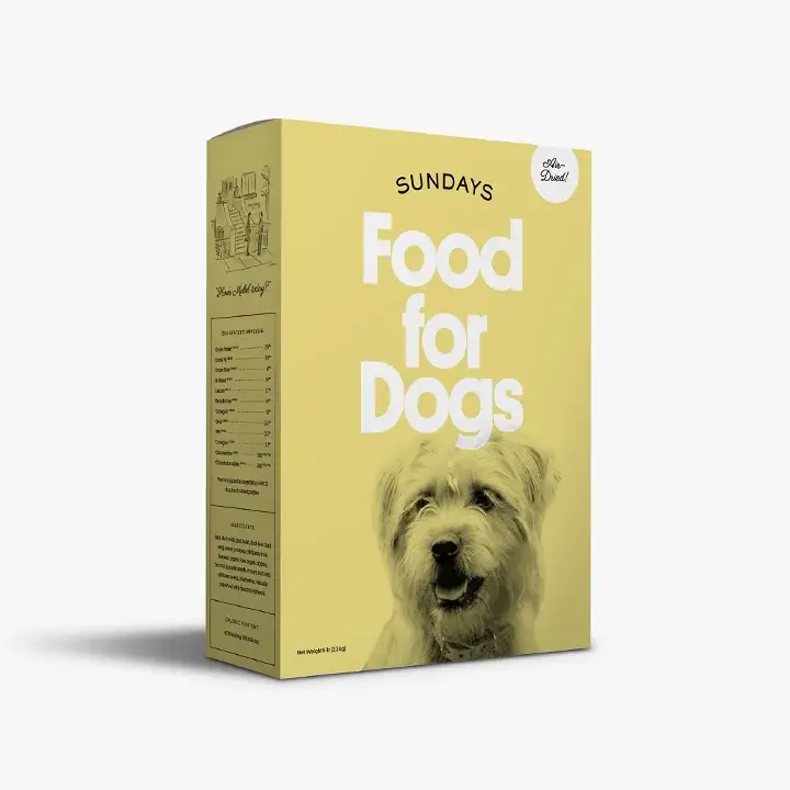 Custom pet treat packaging sleeves for artisanal dog snacks