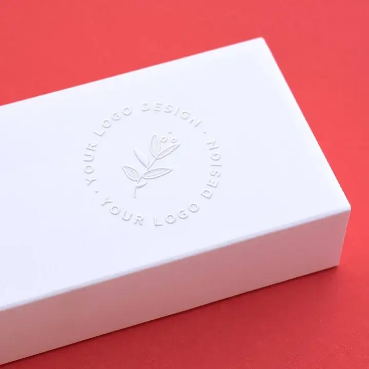 Elegant embossed boxes with a raised textured finish for luxury brands