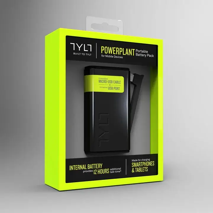 Durable power bank packaging boxes with high-density foam inserts for safety and hanging tab for retail display