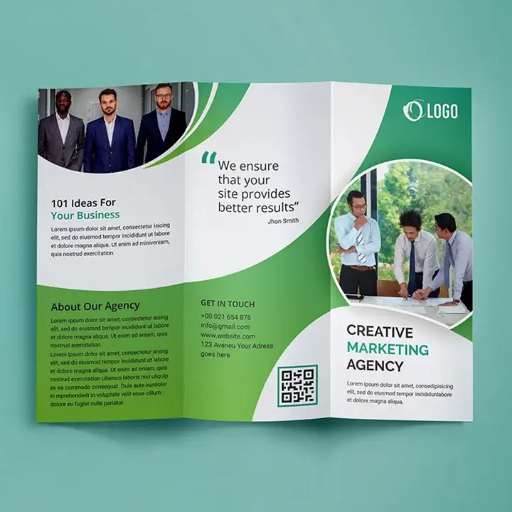 Custom printed tri-fold brochures for business services