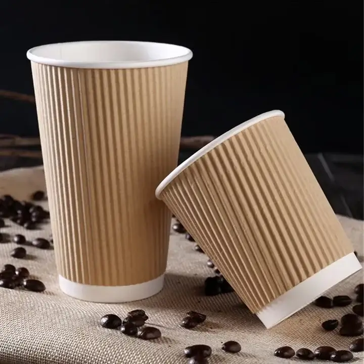 Premium ripple-wall cups with textured grip and heat protection