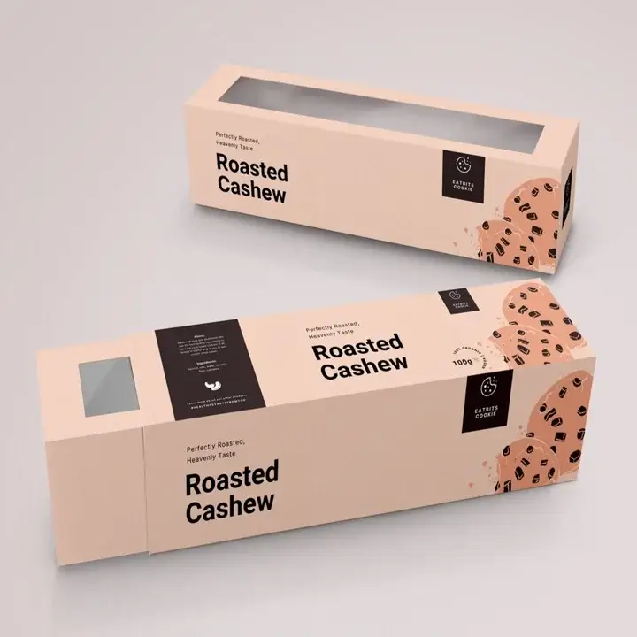 Custom packaging box with clear PVC window for product visibility