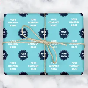Elegant matte-finish gift wrap sheets with premium corporate branding for a luxury feel