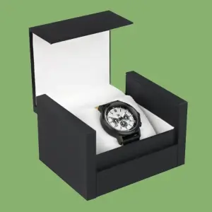 Watch packaging boxes with cushioned interior and display design
